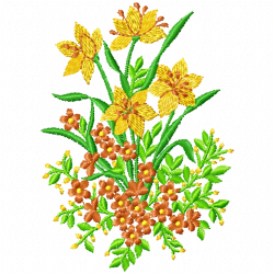 Flowers And Tree Embroidery Design 5